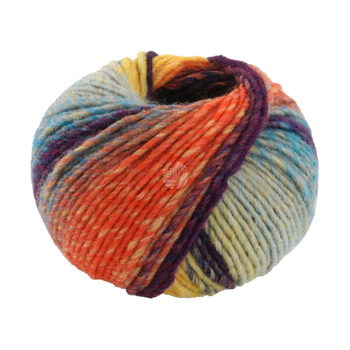 Lana Grossa - Colors For You 0151 blaugrau gelb schwarzblau orange weinrot burgund dunkelblau nougat