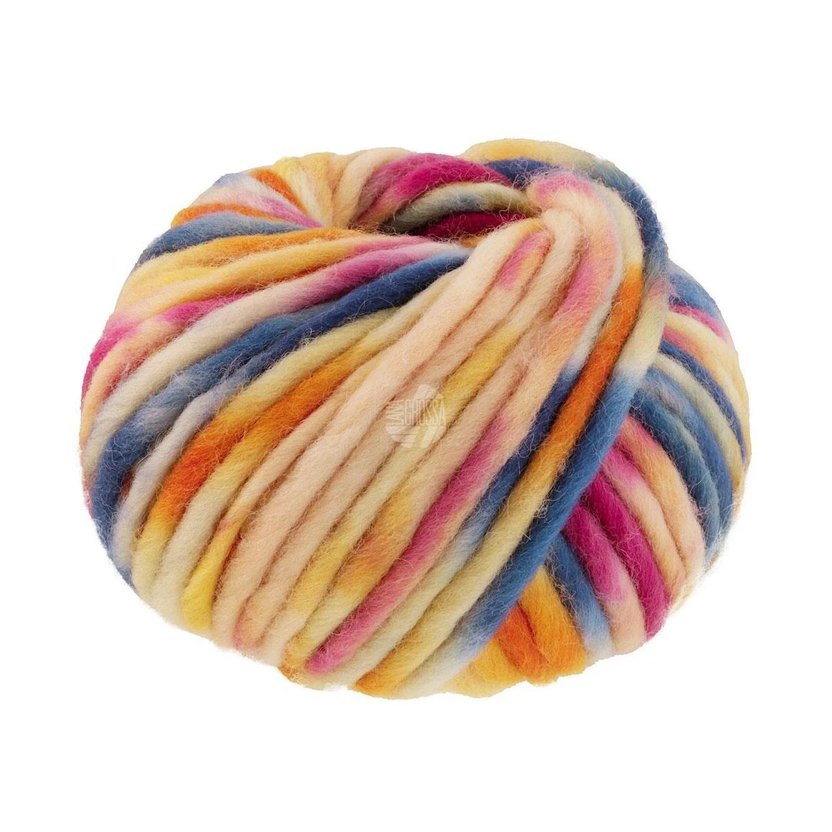 Lana Grossa - Confetti 0020 rohweiß vanille rauchblau puderrosa nelke orchidee orange