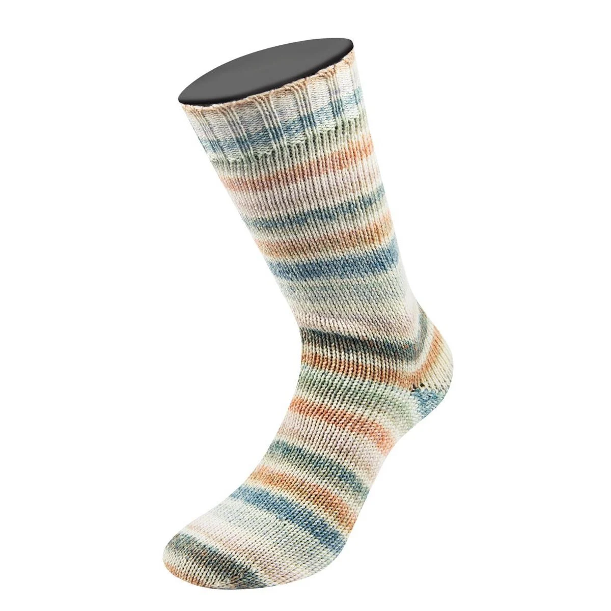 Lana Grossa - Cool Wool 4 Socks Print 7768 nougat natur hellgrau graugrün grünbeige lachs blassrosa blaugrau