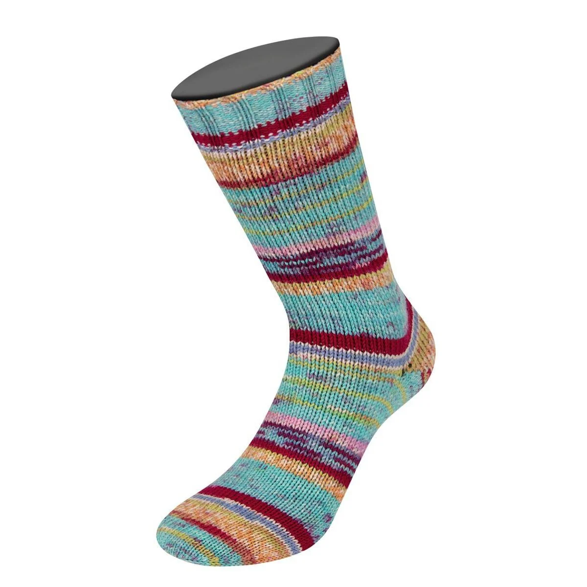 Lana Grossa - Cool Wool 4 Socks Print IIl 7214 orangebraun creme pink weinrot türkis lila pistazie rosa