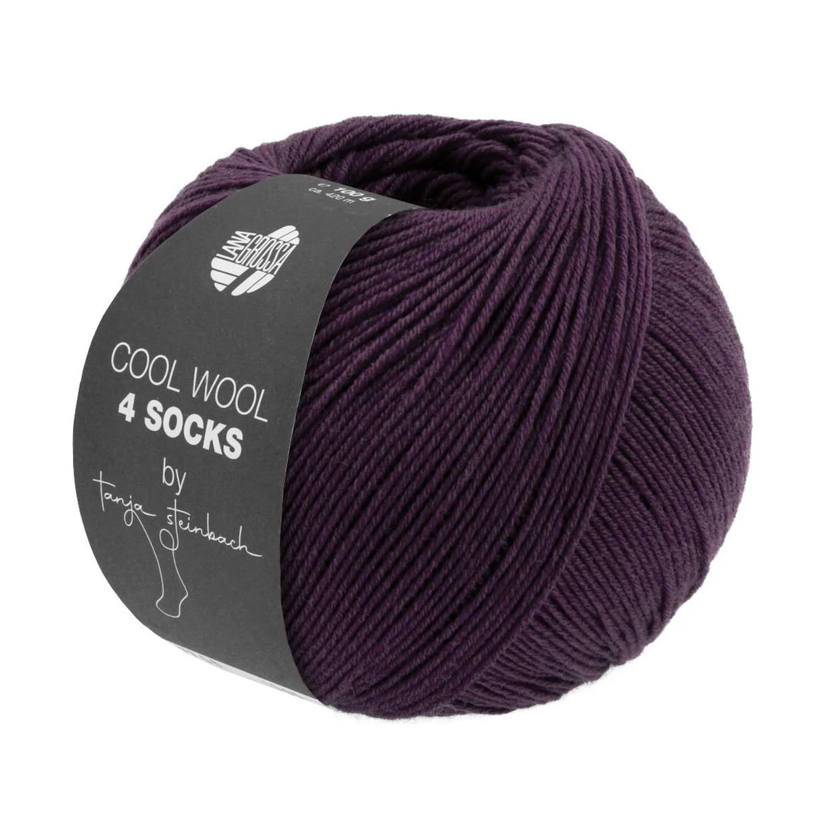 Lana Grossa - Cool Wool 4 Socks Uni 7725 aubergine