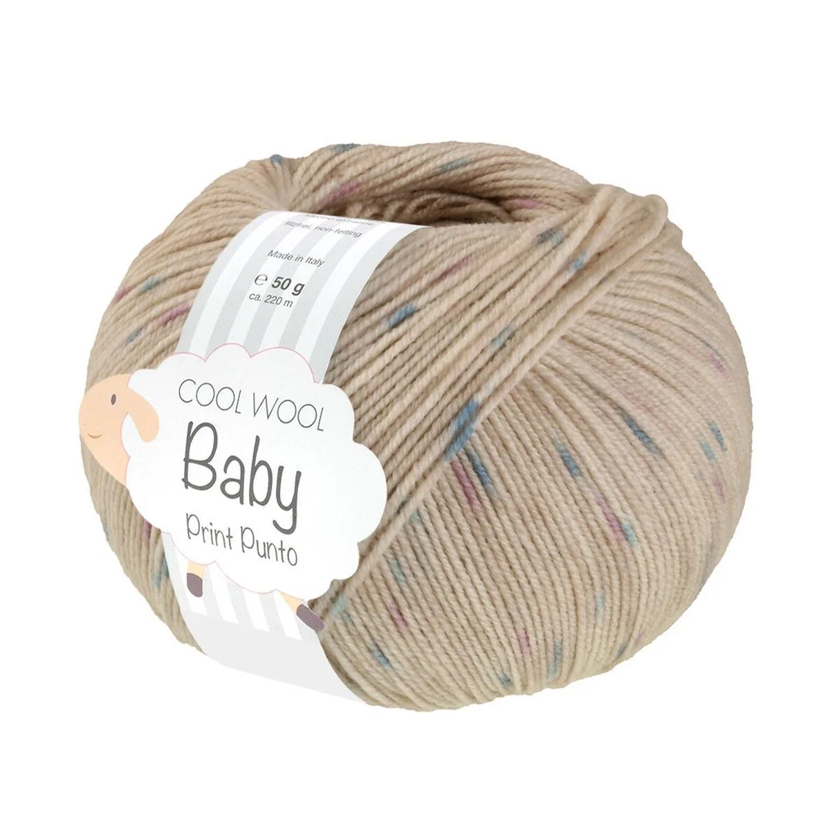 Lana Grossa - Cool Wool Baby Print Punto 0371 hellbeige türkis lila