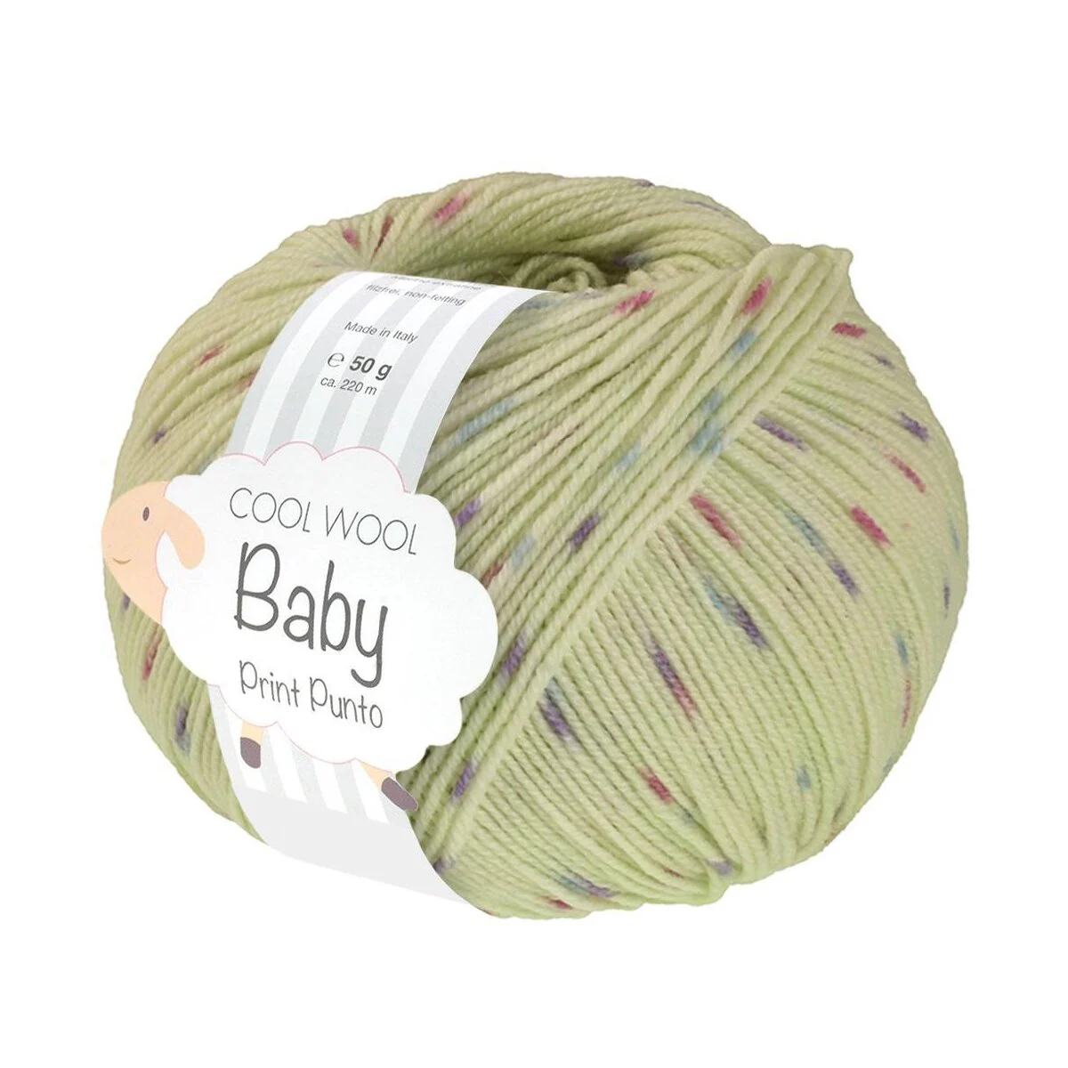 Lana Grossa - Cool Wool Baby Print Punto 0372 weißgrün hellblau orchidee violett