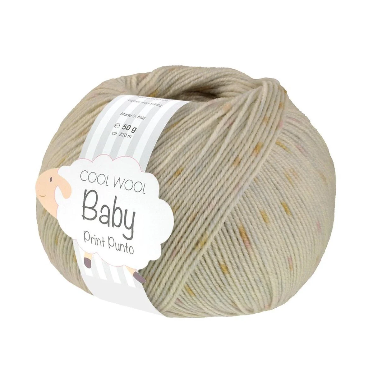 Lana Grossa - Cool Wool Baby Print Punto 0373 perlbeige gelb zartblau flieder