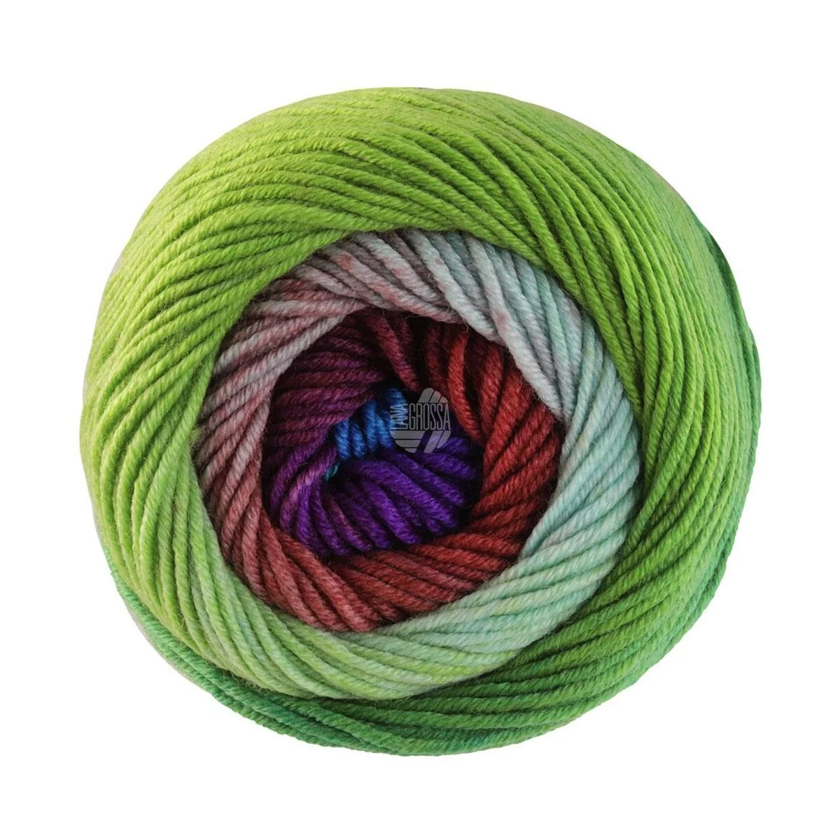 Lana Grossa - Cool Wool Big Color 4032 terrakotta braun violett blau türkis grün limette pastellgrün