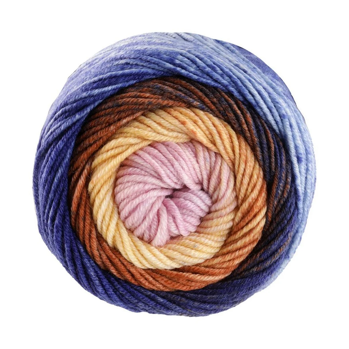 Lana Grossa - Cool Wool Big Color 4035 kornblume petrolblau karamell vanille beige grau blau