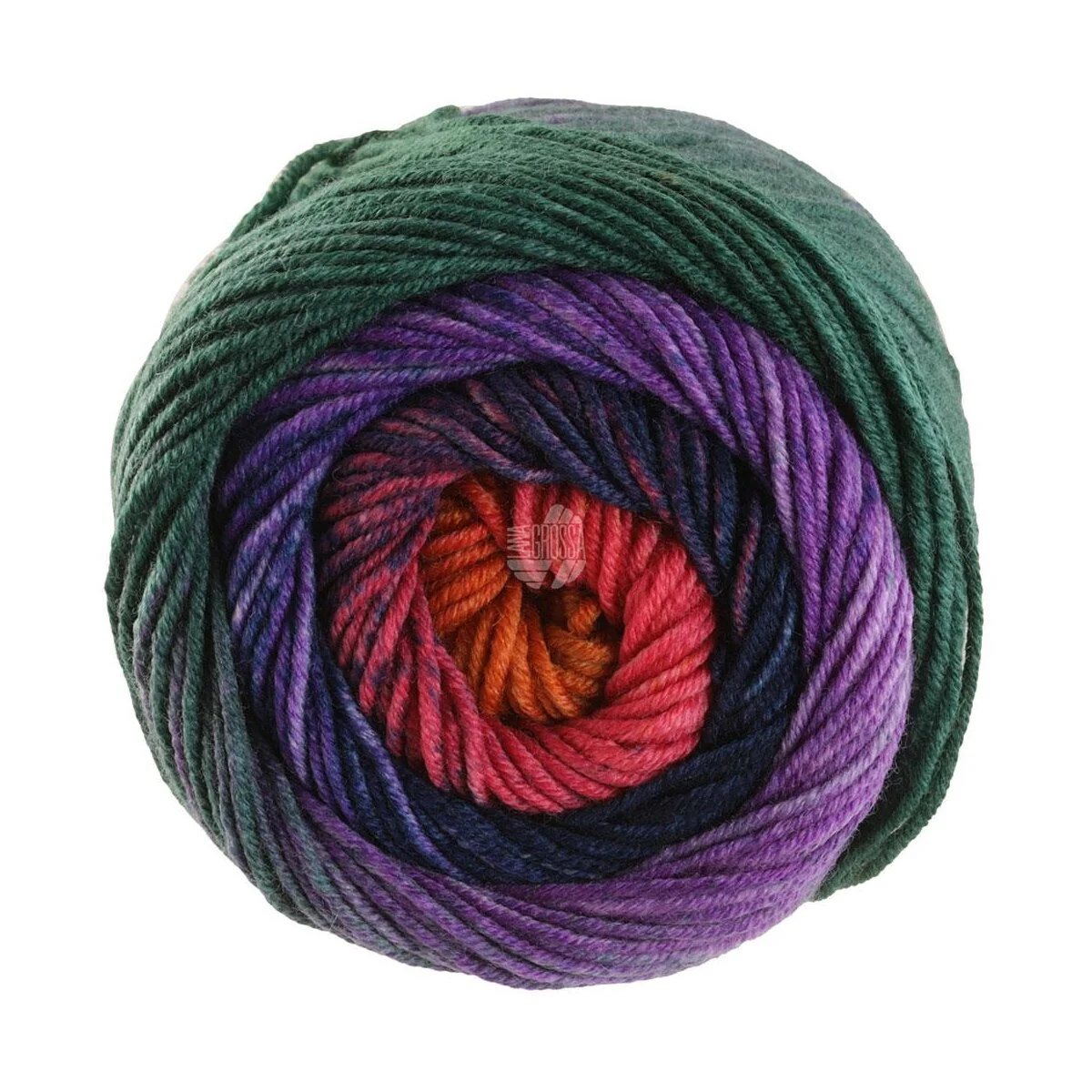 Lana Grossa - Cool Wool Big Color 4037 waldgrün violett nachtblau pink himbeer orange oliv