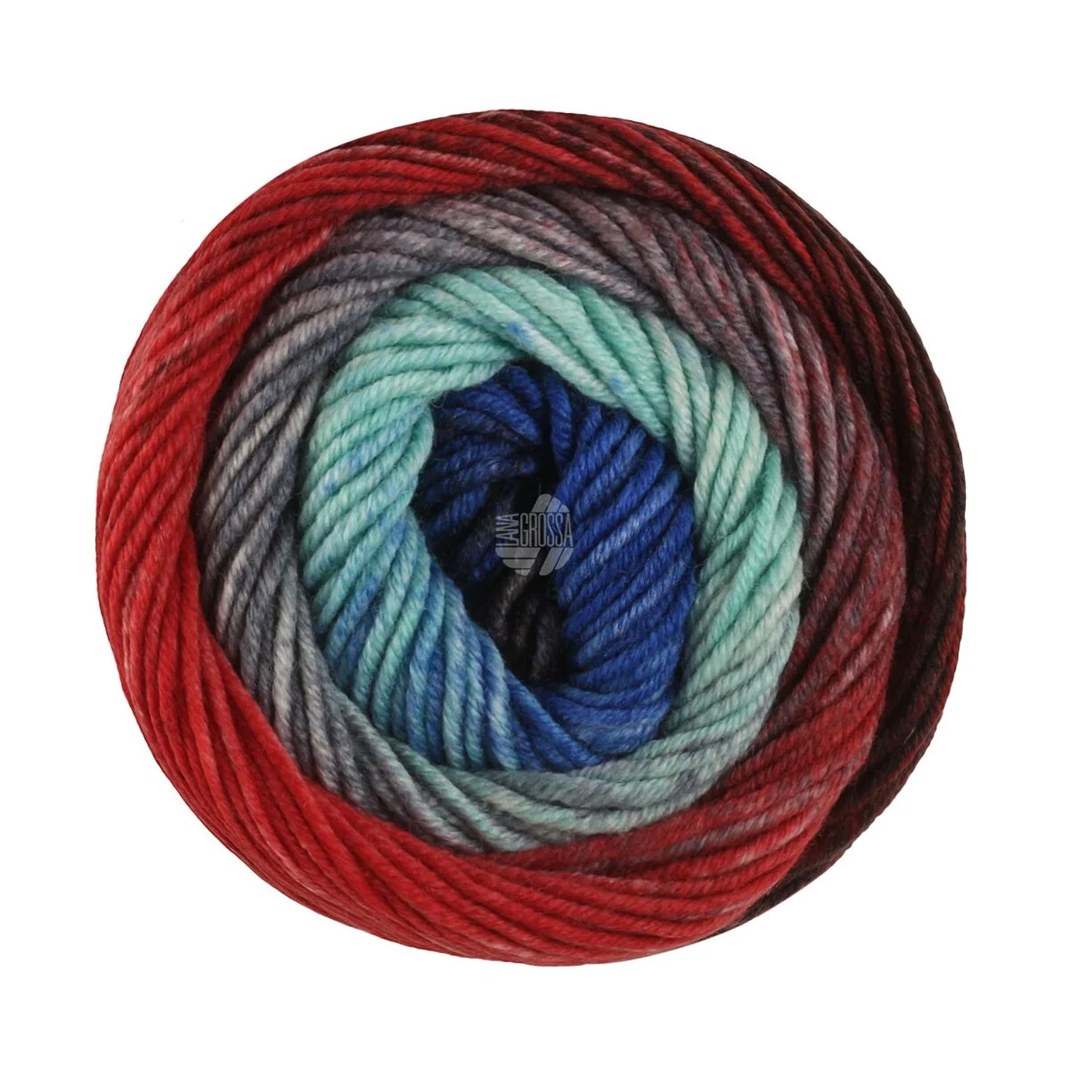 Lana Grossa - Cool Wool Big Color 4044 blau anthrazit dunkelgrau dunkelrot orientrot blaugrau jade