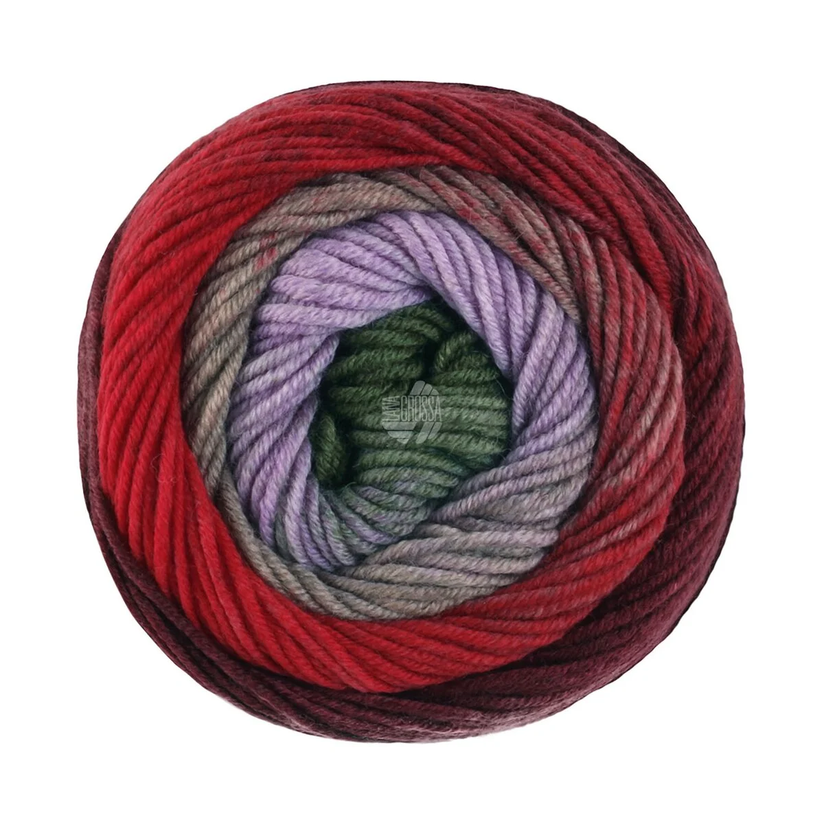 Lana Grossa - Cool Wool Big Color 4045 burgund rot taupe beige flieder moosgrün