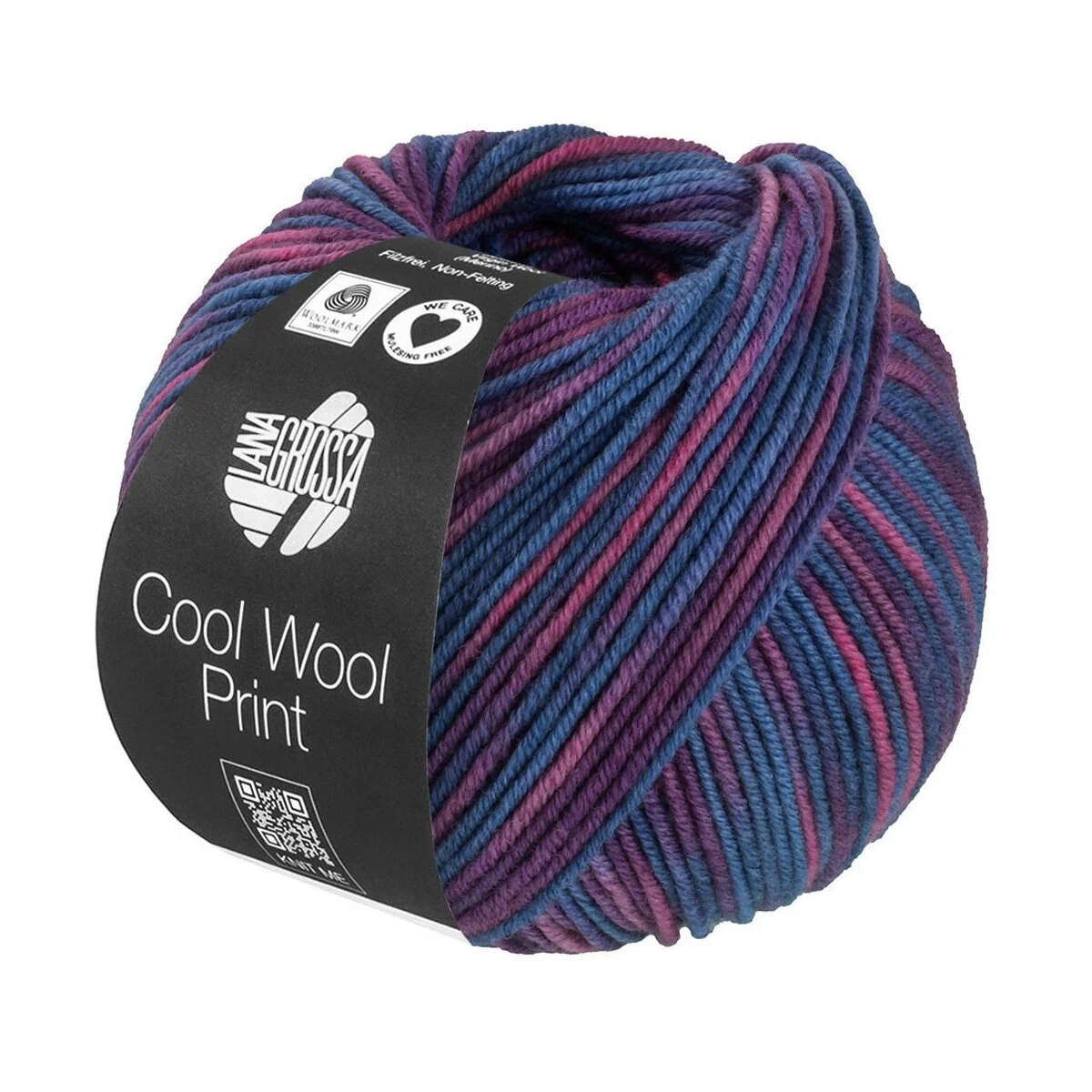 Lana Grossa - Cool Wool Print 0837 taubenblau pflaume rotviolett