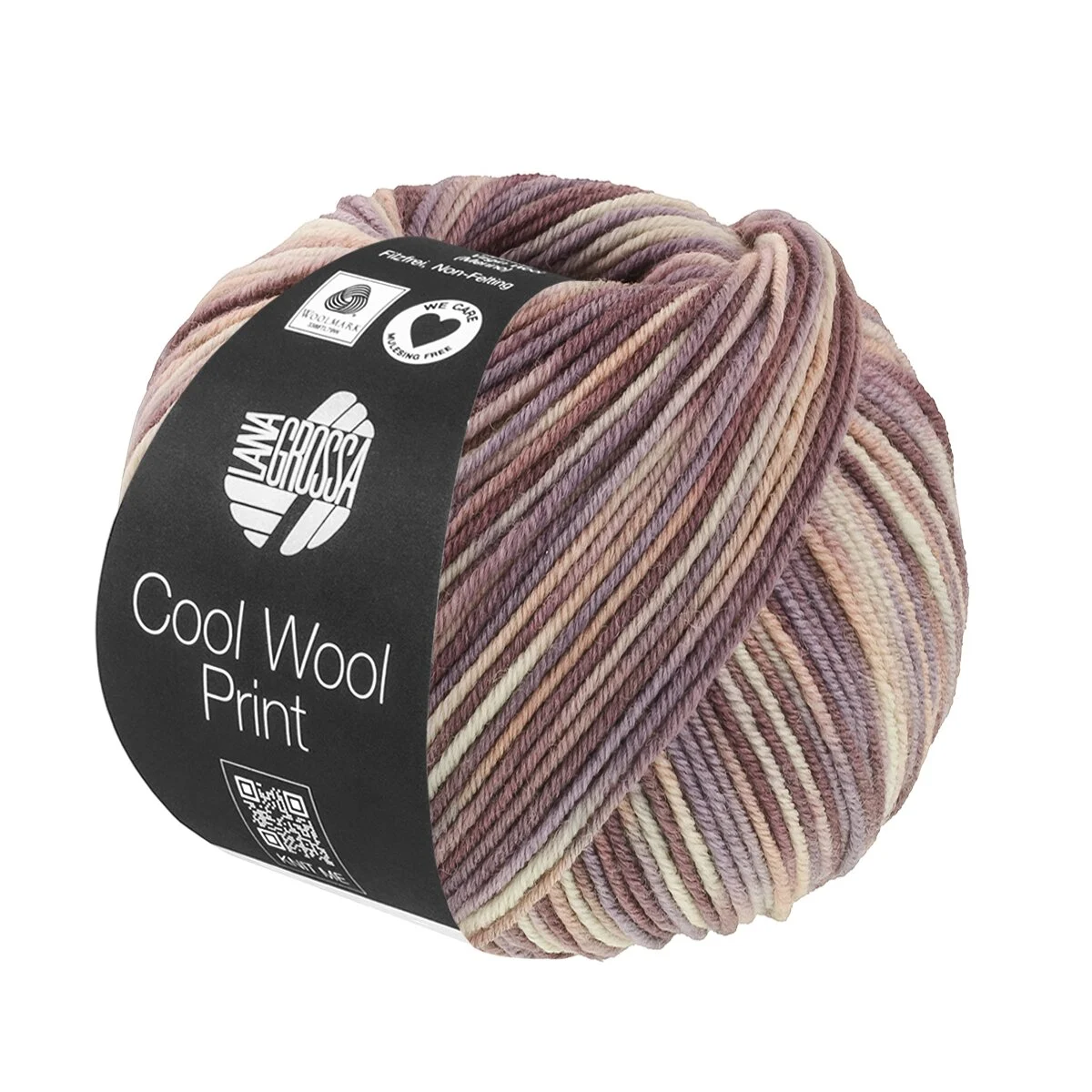 Lana Grossa - Cool Wool Print 0845 grège beige mauve taupe graubraun