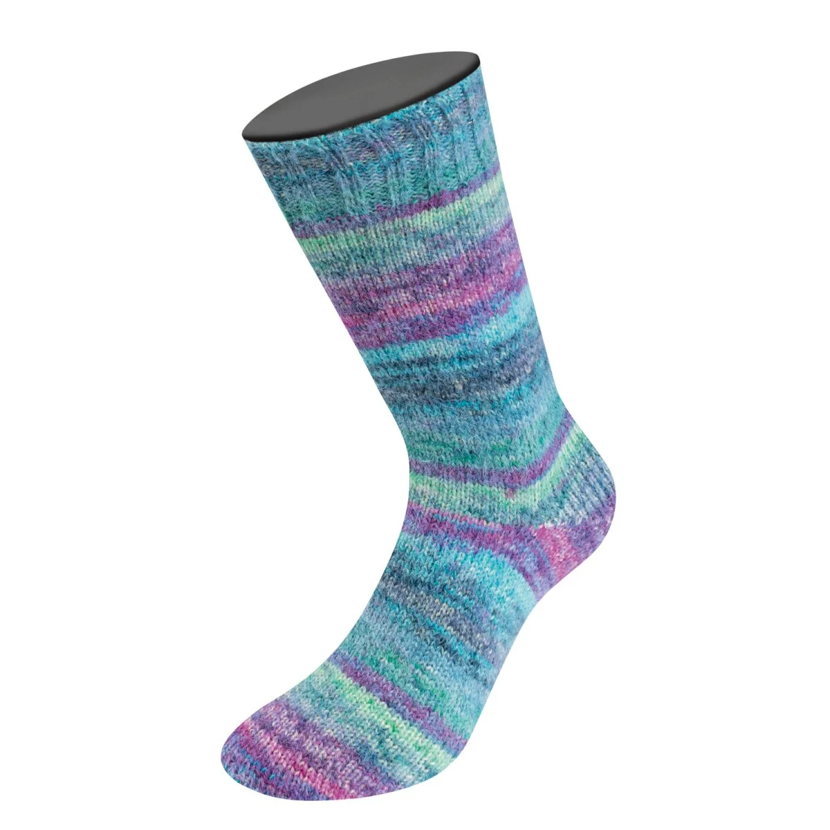 Lana Grossa - Cosy Socks Dream 0255 blaugrau petrol türkis blauviolett rotviolett hellblau jeans jade