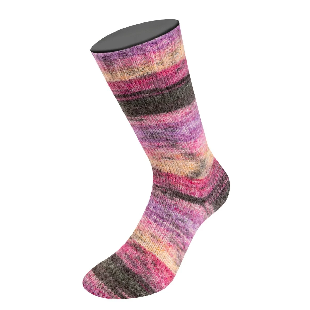 Lana Grossa - Cosy Socks Dream 0257 rotviolet pflaume flieder terrakotta dunkelgrau grau pink safrangelb