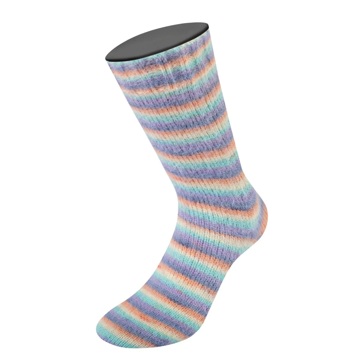 Lana Grossa - Cosy Socks Multi Stripes 0153 lavendel graublau lachs creme türkis