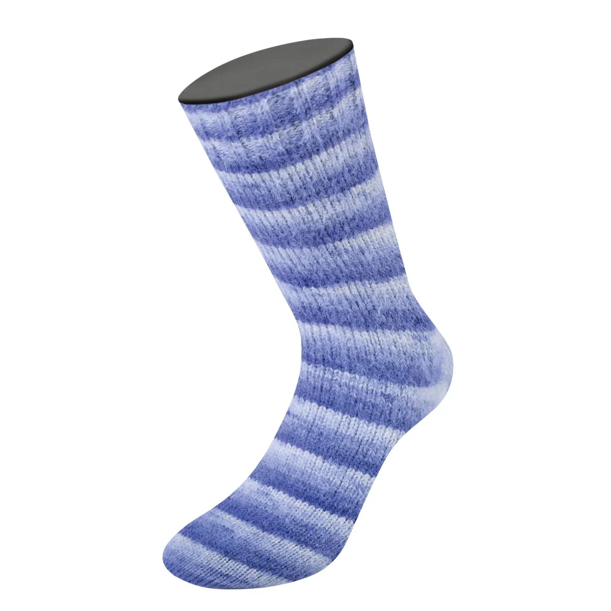 Lana Grossa - Cosy Socks Soft Stripes 0101 blauviolett veilchenblau zartviolett weiß