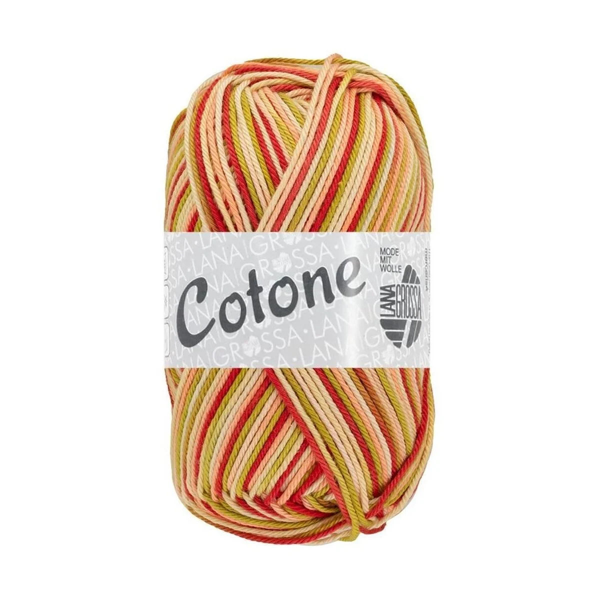 Lana Grossa - Cotone Print 0358 lachs pistazie vanille terrakotta