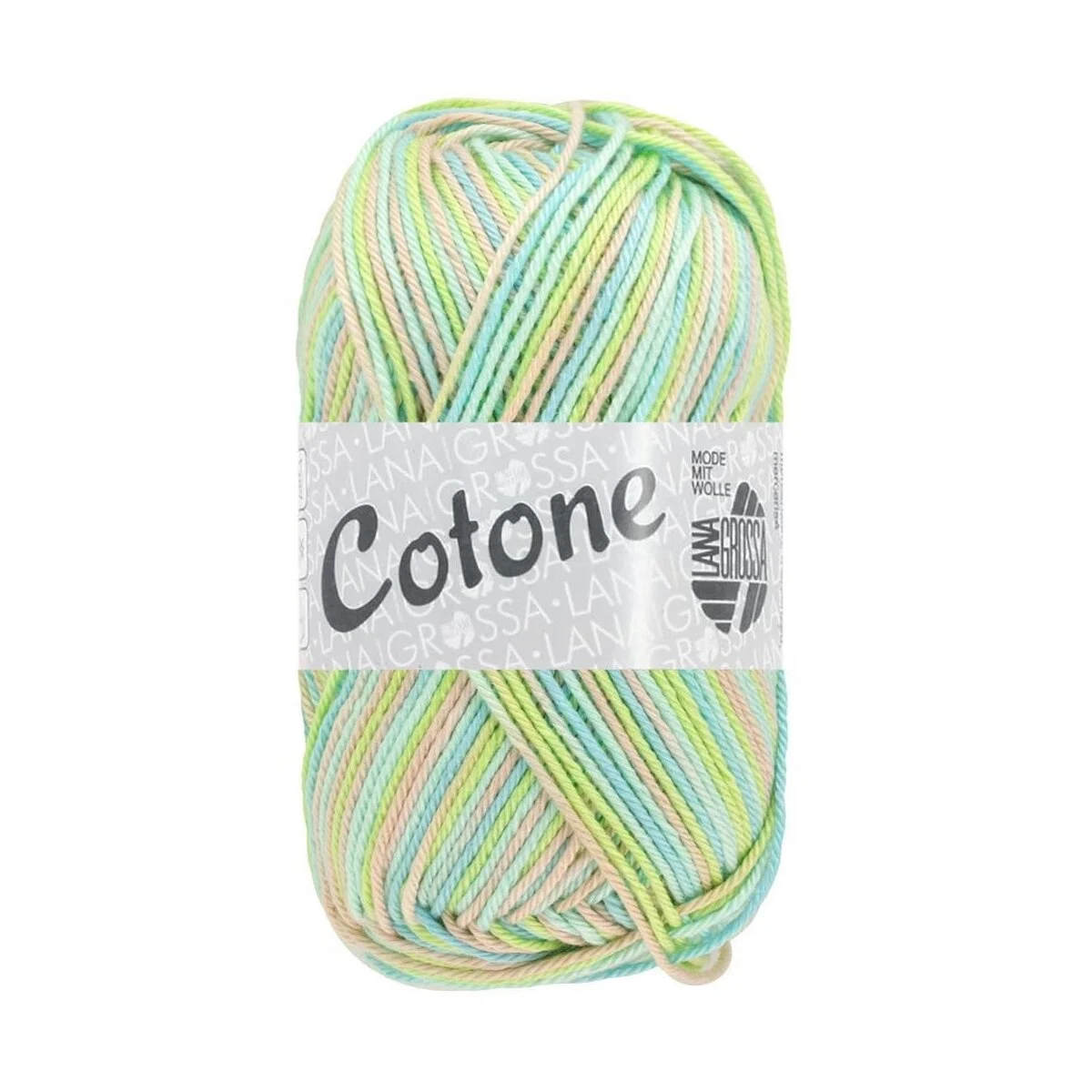 Lana Grossa - Cotone Print 0359 hellbeige hellgrün minttürkis zartgrün