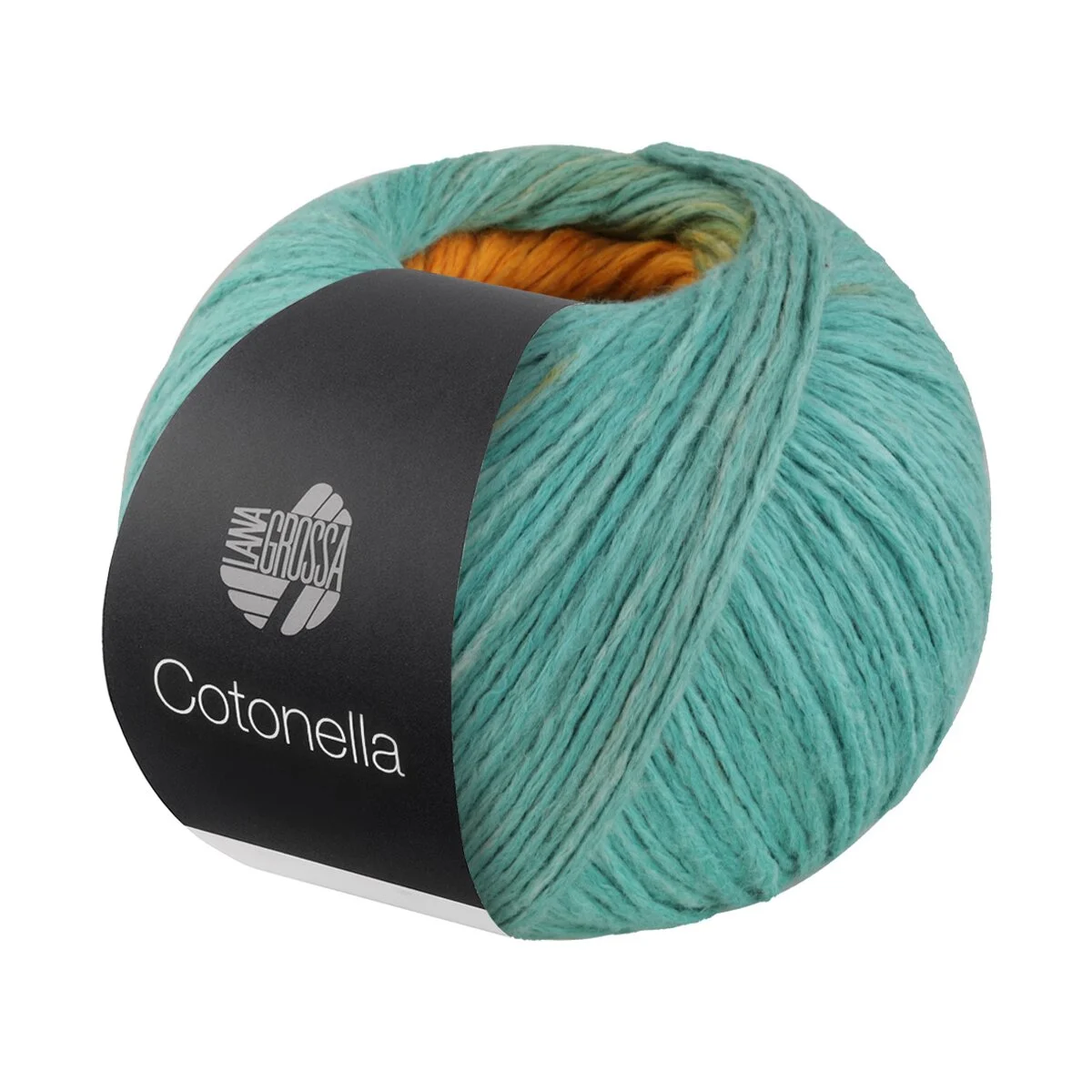Lana Grossa - Cotonella 0014 graugrün braun goldgelb sonnengelb pastellblau pfirsich grünbeige türkis