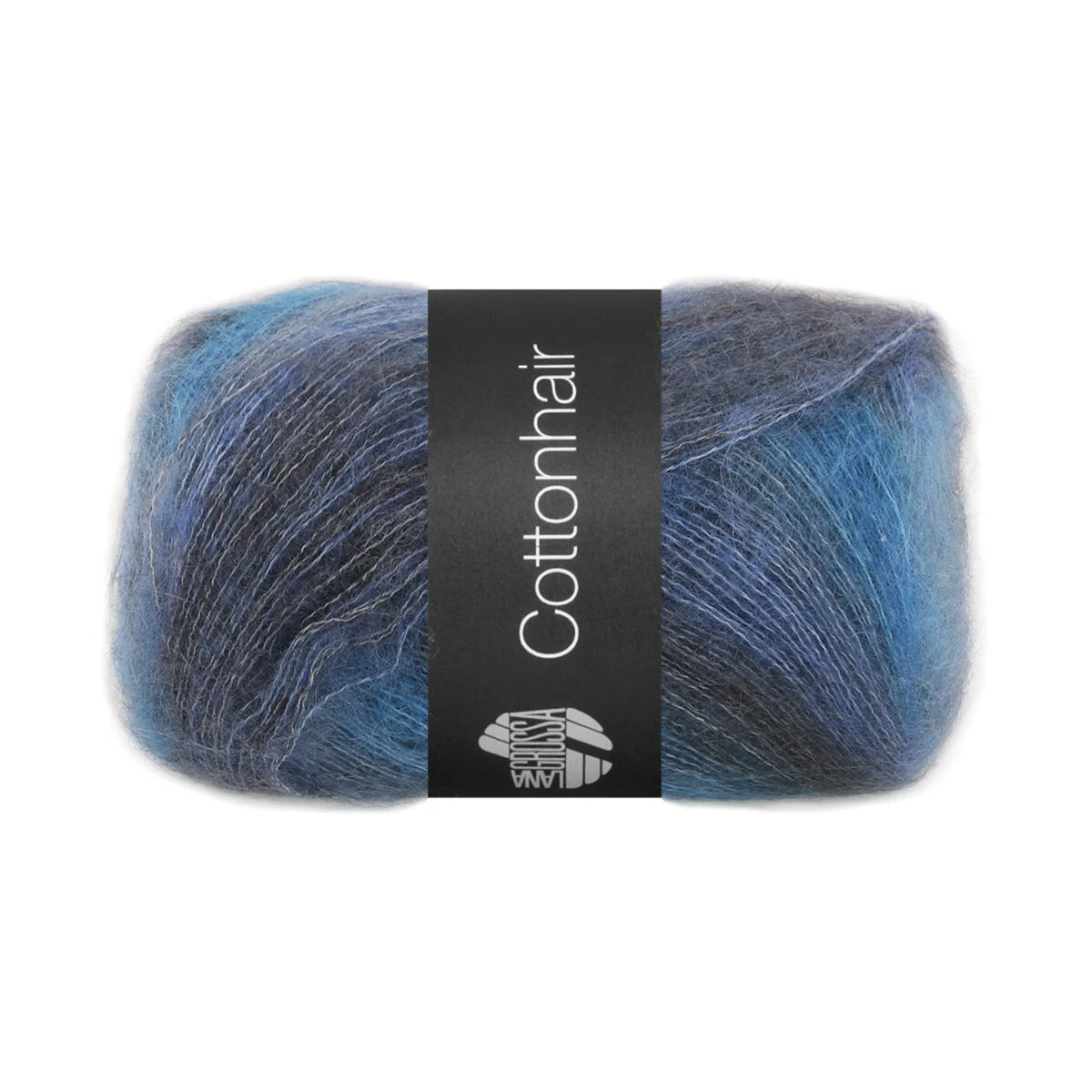 Lana Grossa - Cottonhair 0103 dunkelgrau jeansblau graublau marine anthrazit
