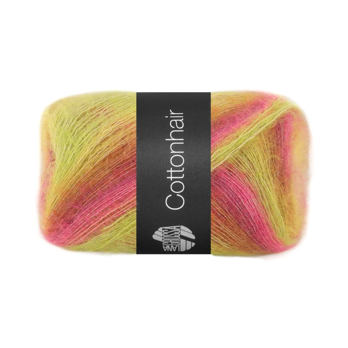 Lana Grossa - Cottonhair 0107 limette neonpink fuchsia braun orange zitrusgelb