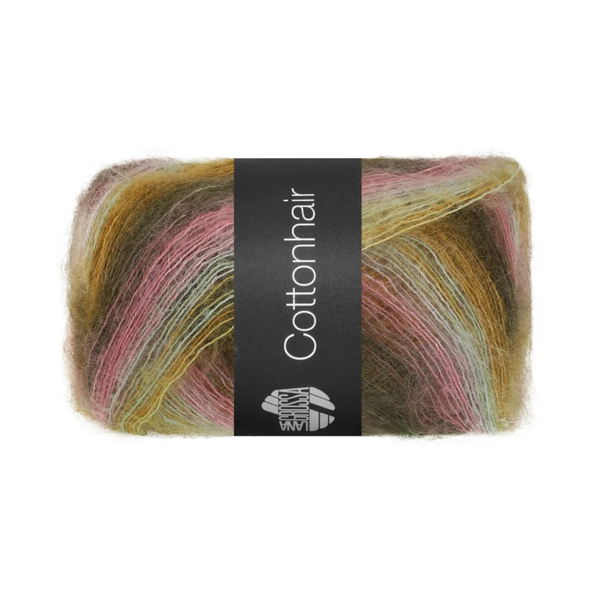 Lana Grossa - Cottonhair 0109 altrosa goldbraun minttürkis graubraun dunkelgrün