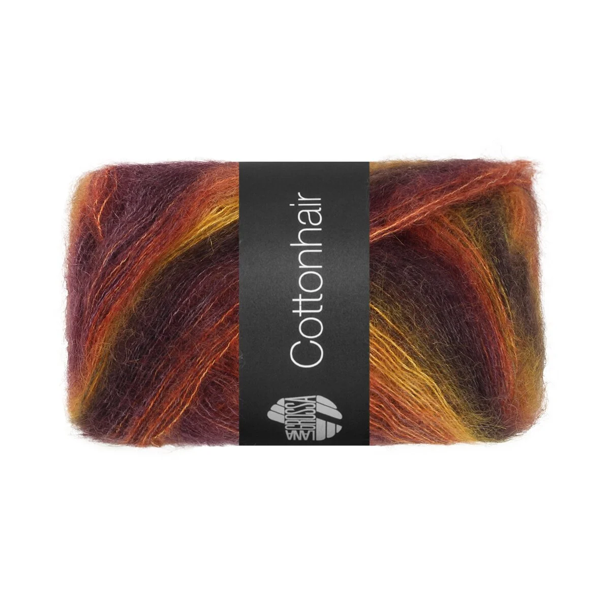 Lana Grossa - Cottonhair 0110 gelb orange rost burgund dunkelbraun