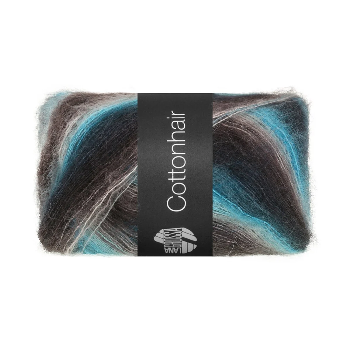 Lana Grossa - Cottonhair 0112 türkis minttürkis petrol hellgrau taupe schwarzbraun