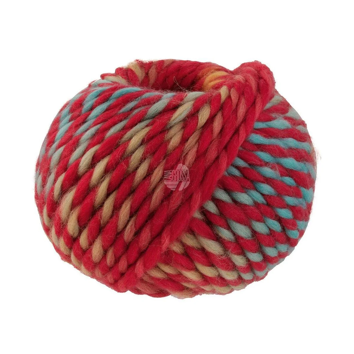 Lana Grossa - Dolce 0009 rot hellpetrol rostorange erdbeerrot