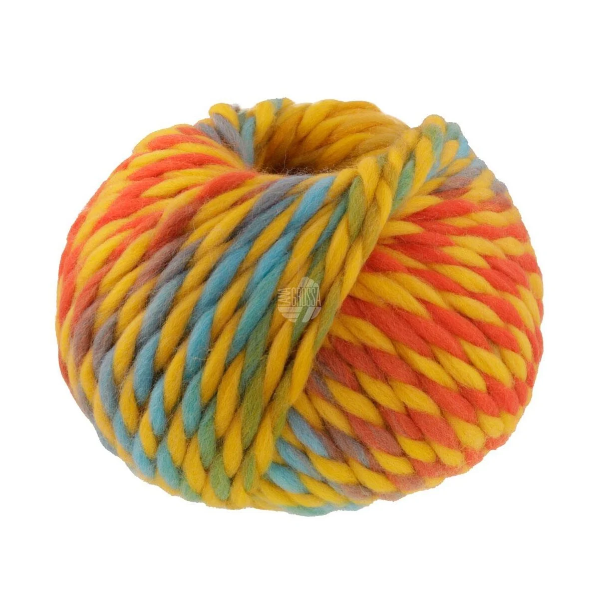 Lana Grossa - Dolce 0010 gelb hellpetrol rostorange senfgelb