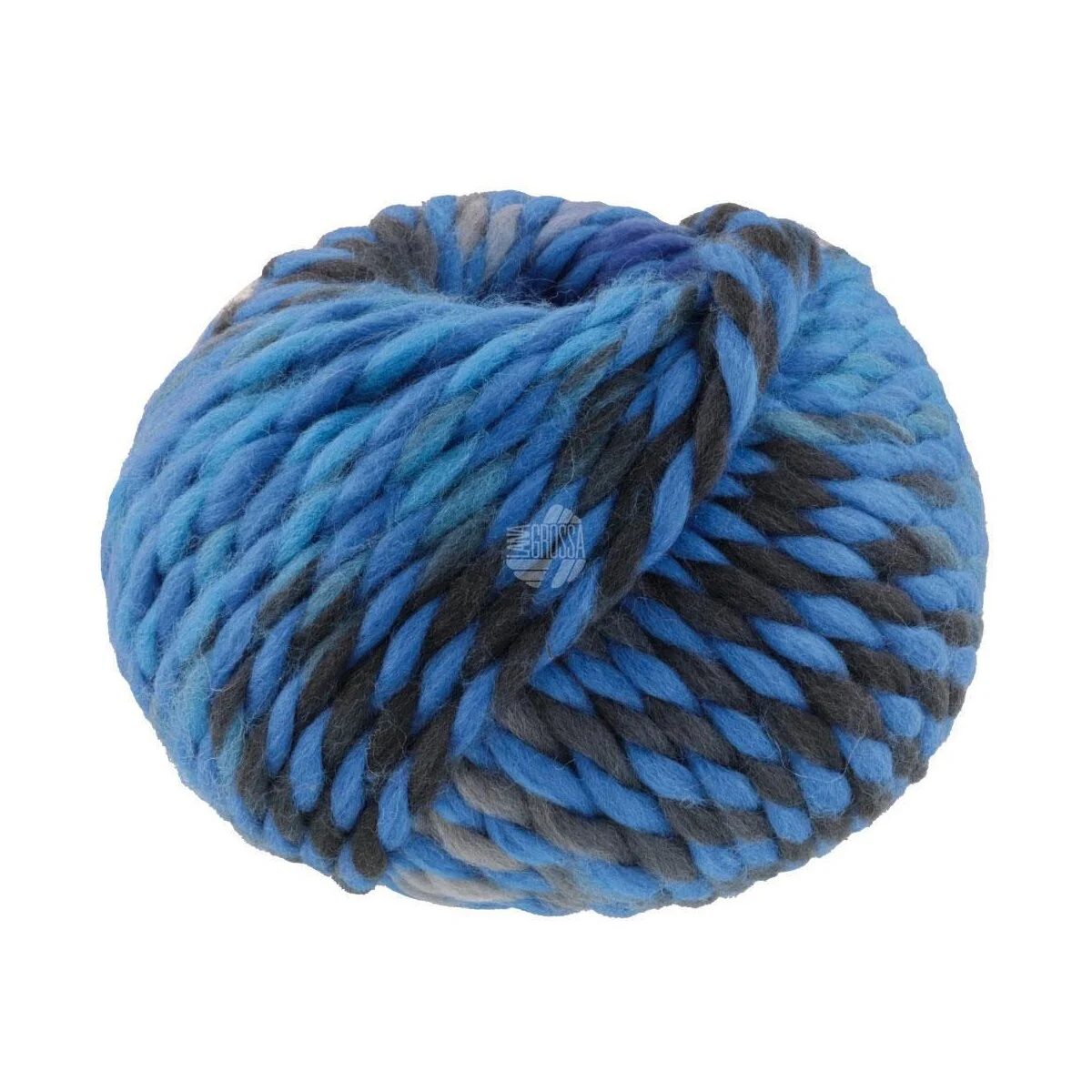 Lana Grossa - Dolce 0012 leuchtendblau royal blaugrau anthrazit