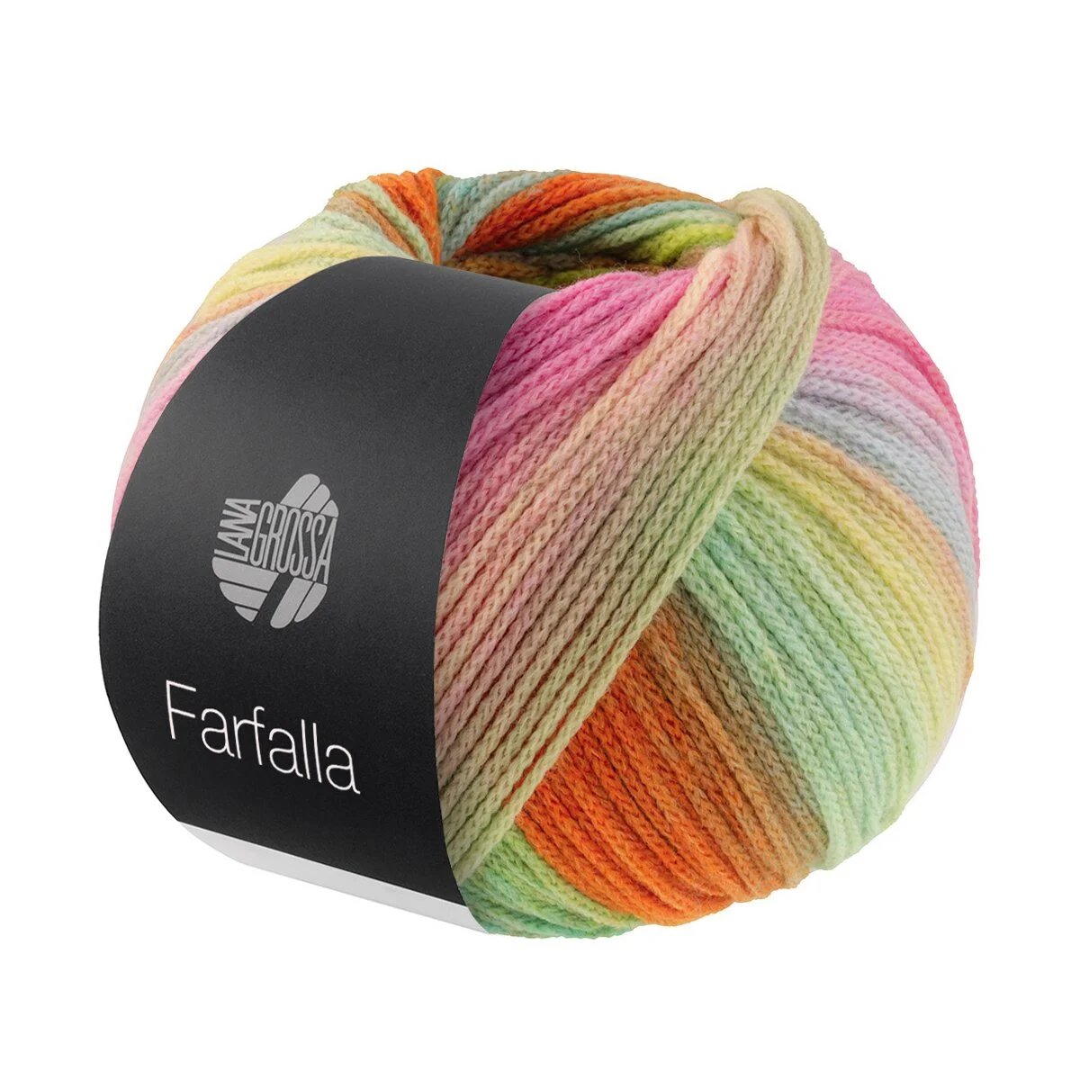 Lana Grossa - Farfalla 0005 apricot, orange, pink, rosa, pistazie, hellgrün, mintgrün, seegrün, hellgelb
