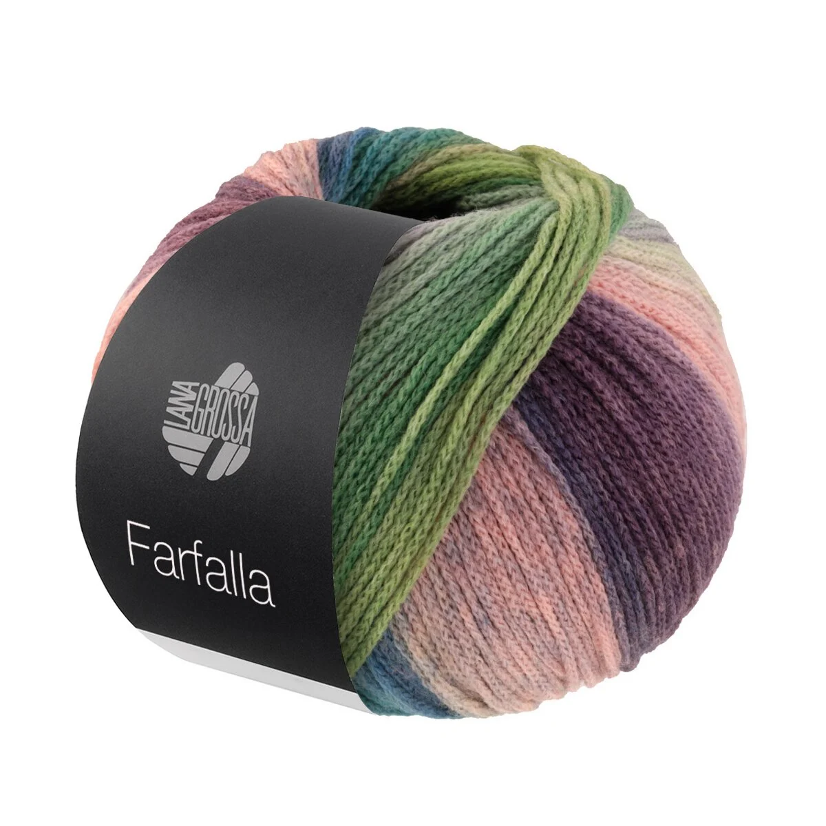 Lana Grossa - Farfalla 0008 zartrosa, rosa, grau, grünbeige, hellgrün, mittelgrün, dunkelgrün, petrol, rosenholz, grauviolett