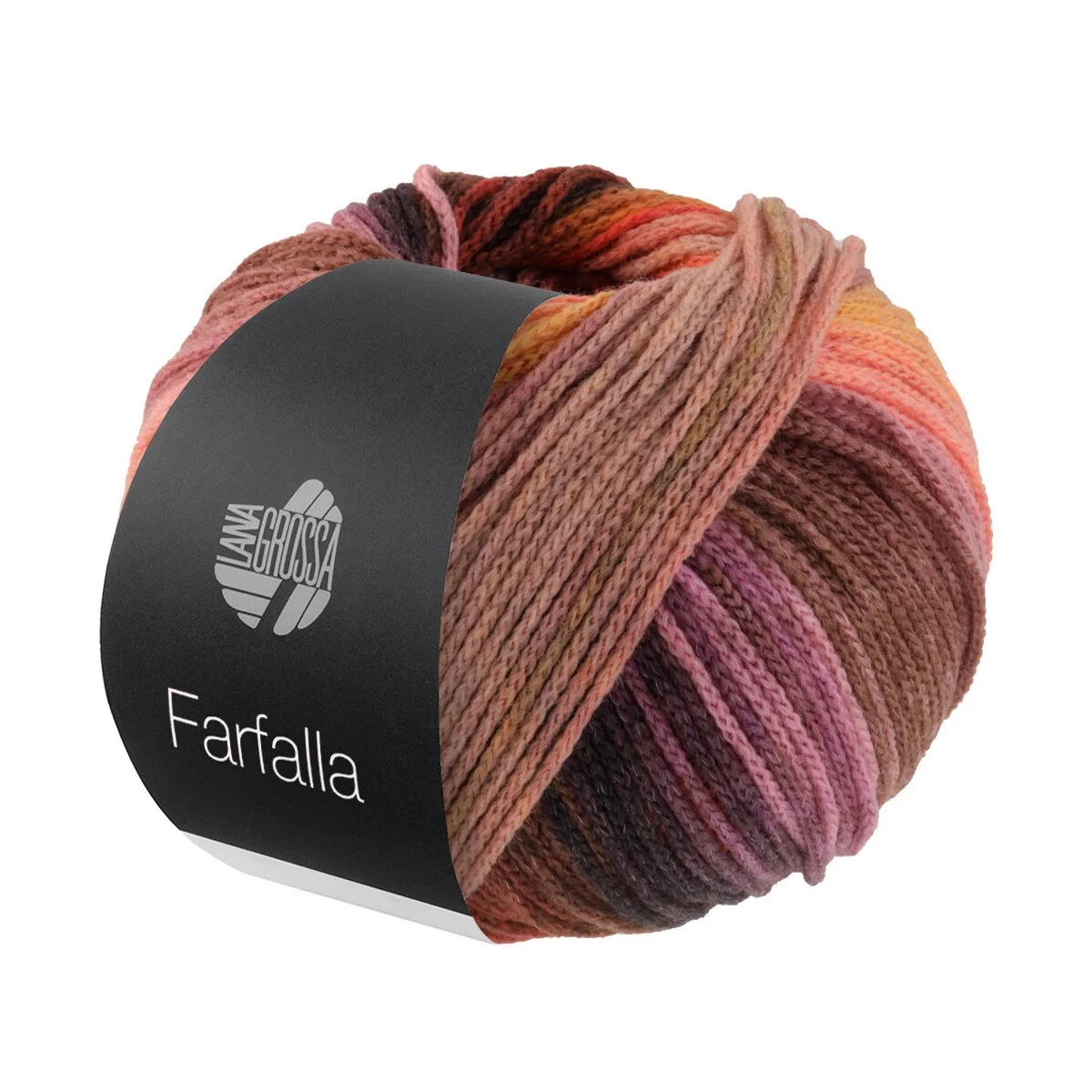 Lana Grossa - Farfalla 0010 lachs, orange, rosa, grau, graubraun, anthrazit, graulila, fuchsia