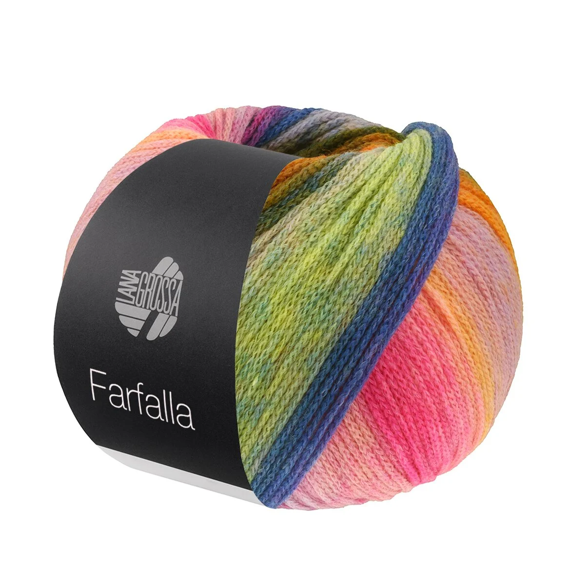 Lana Grossa - Farfalla 0011 orange beige lila lachs pink violett marine gelbgrün gelb türkis