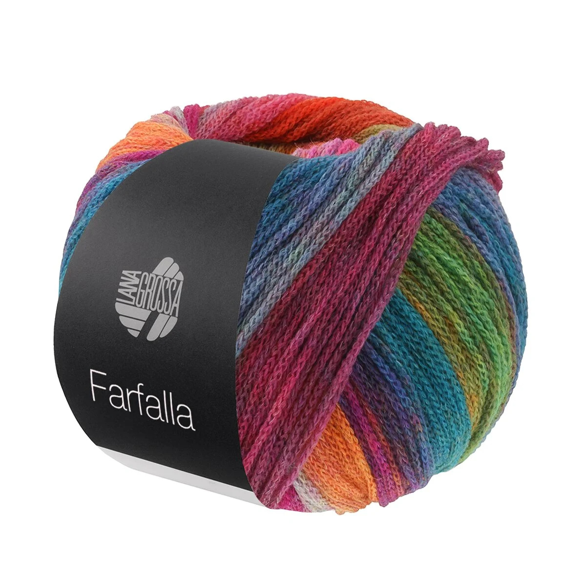 Lana Grossa - Farfalla 0012 dunkelblau türkis grau dunkelgrün grün orange koralle fuchsia bordeaux hellgrün lachs