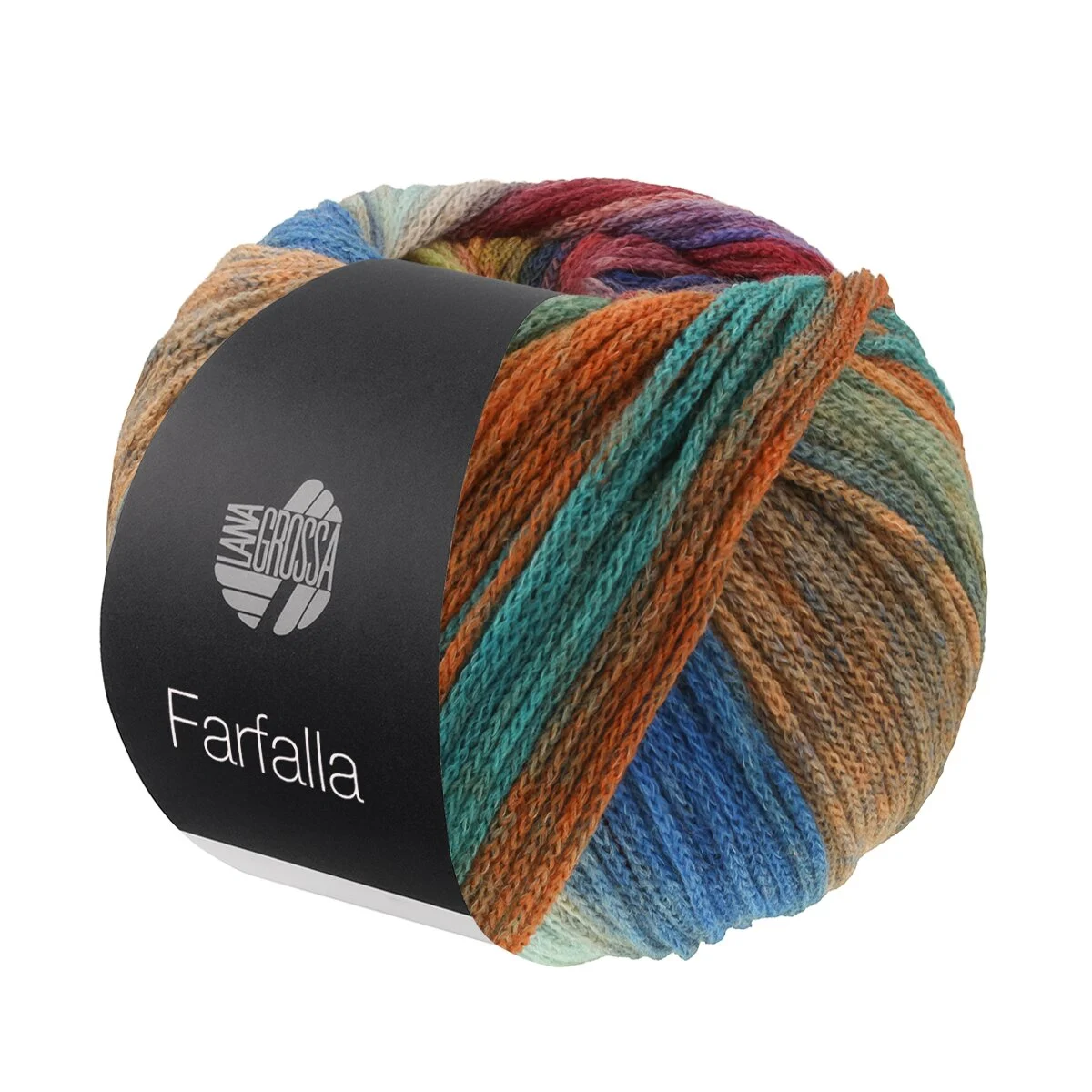 Lana Grossa - Farfalla 0013 dunkelblau grau burgund camel mint orange oliv türkis blau braun petrolgrün