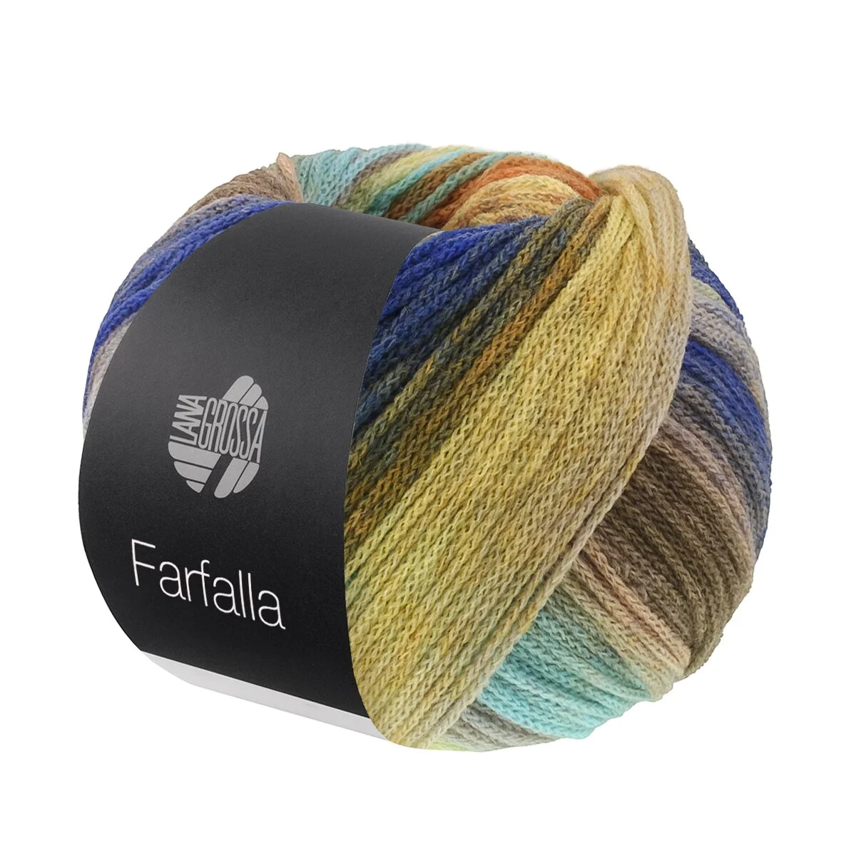 Lana Grossa - Farfalla 0014 gelb türkis ocker beige mokka orange dunkelblau jade grau rost