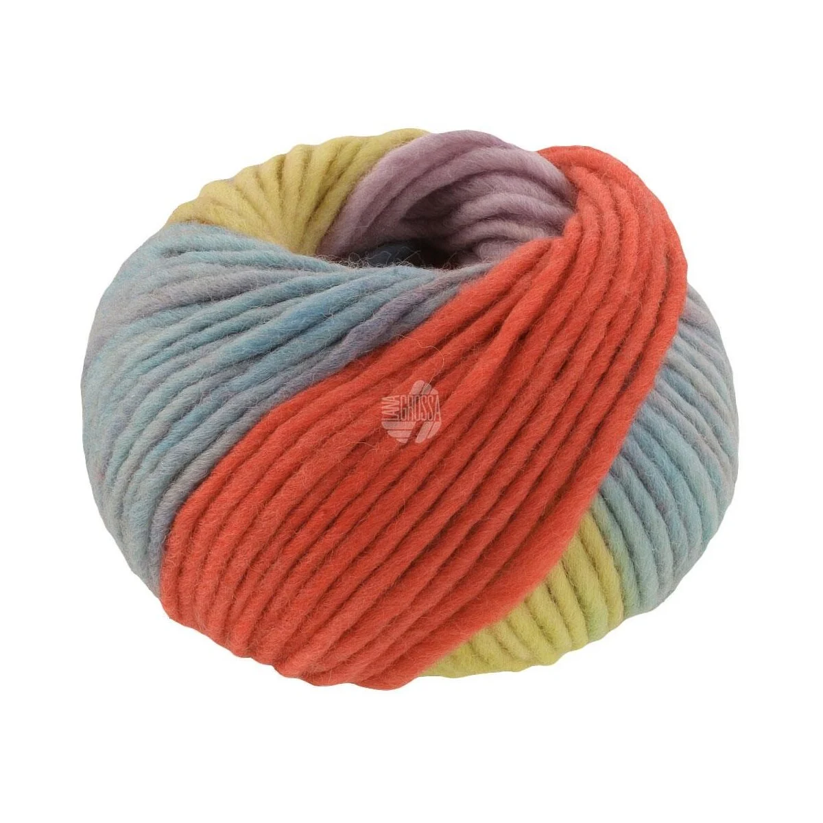 Lana Grossa - Feltro Arco 0441 rot graublau limette mauve dunkelbraun