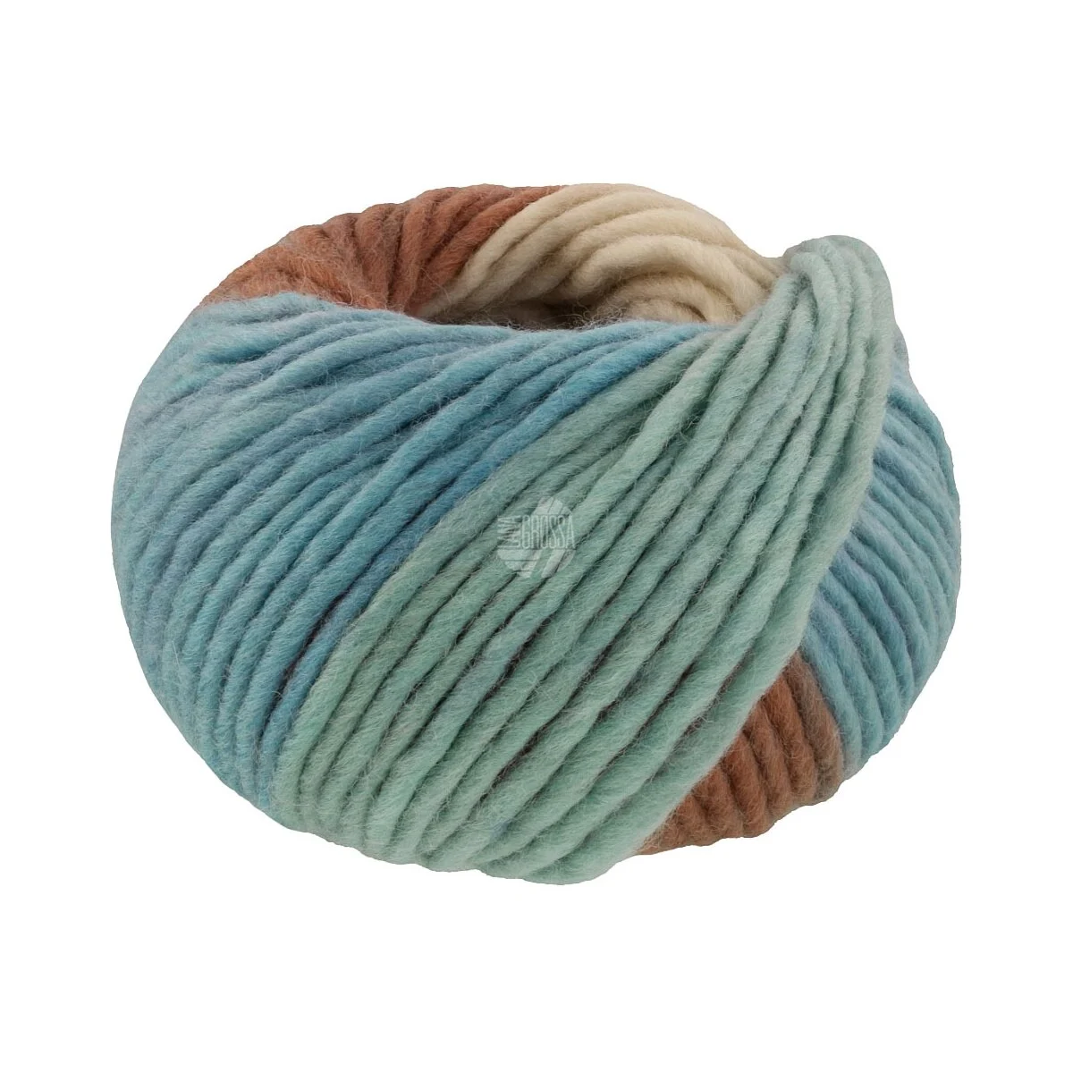 Lana Grossa - Feltro Arco 0448 graublau minttürkis dunkelblau hellbeige nougat