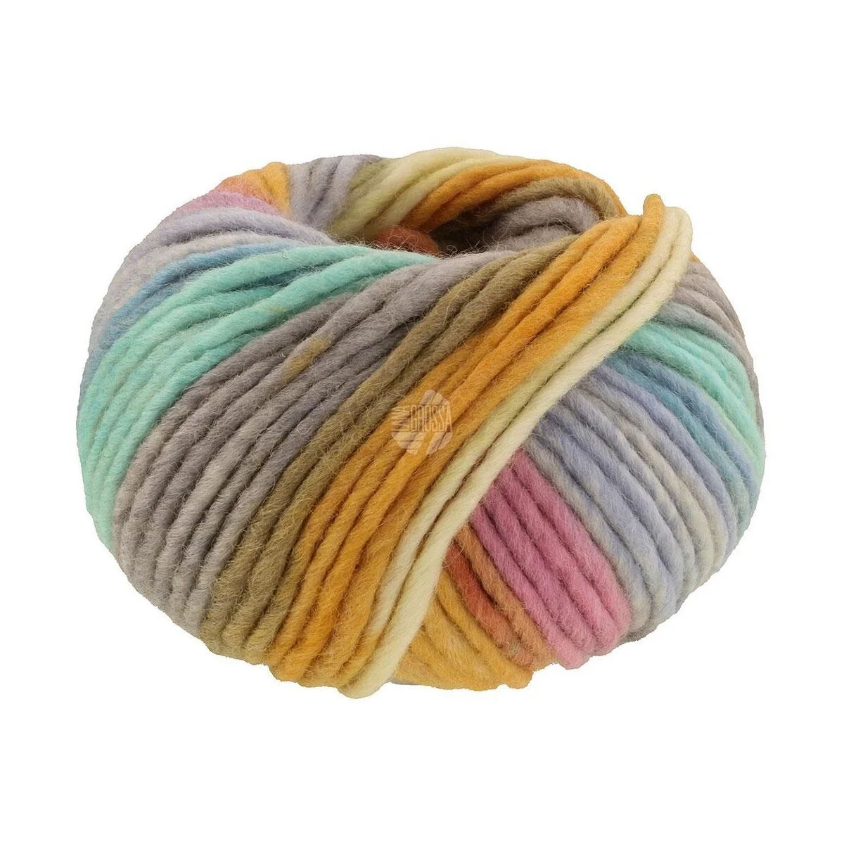 Lana Grossa - Feltro Bosco 0721 vanille hellgrau dottergelb orange rosa hellblau türkis graubeige