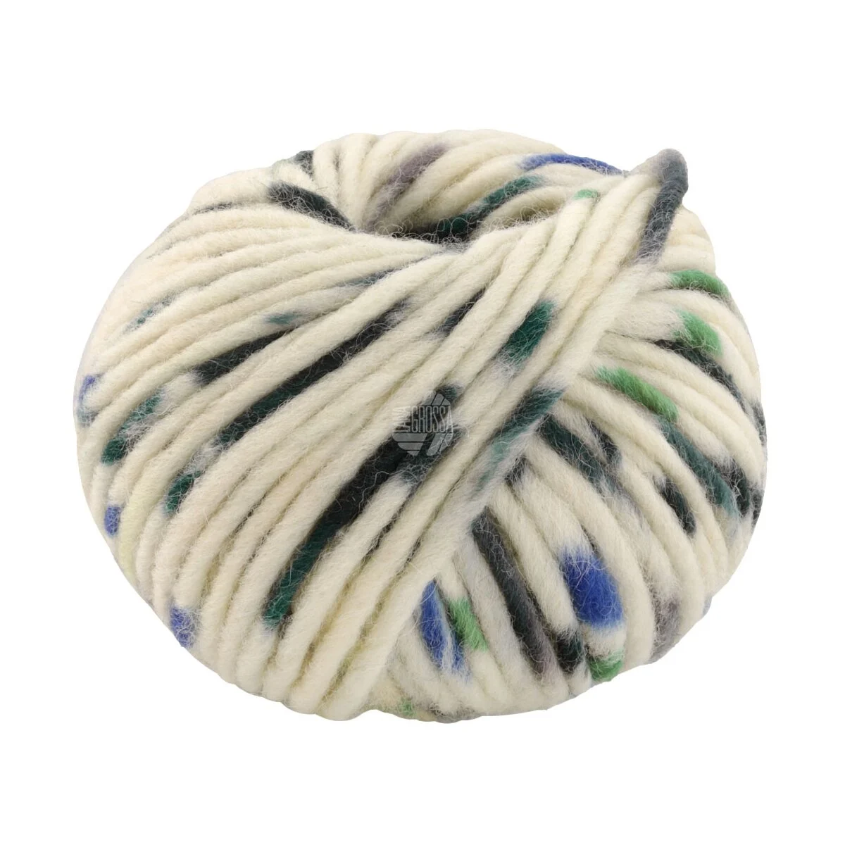 Lana Grossa - Feltro Macchiato 0543 rohweiß blau grün petrol waldgrün grau