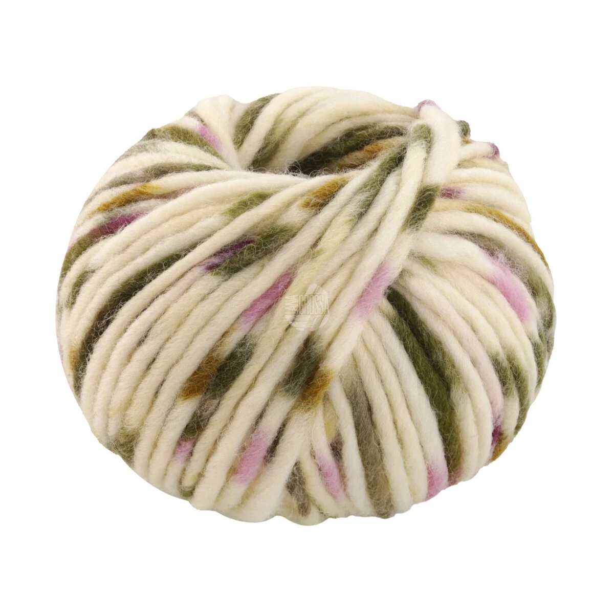Lana Grossa - Feltro Macchiato 0544 rohweiß flieder taupe dunkeloliv