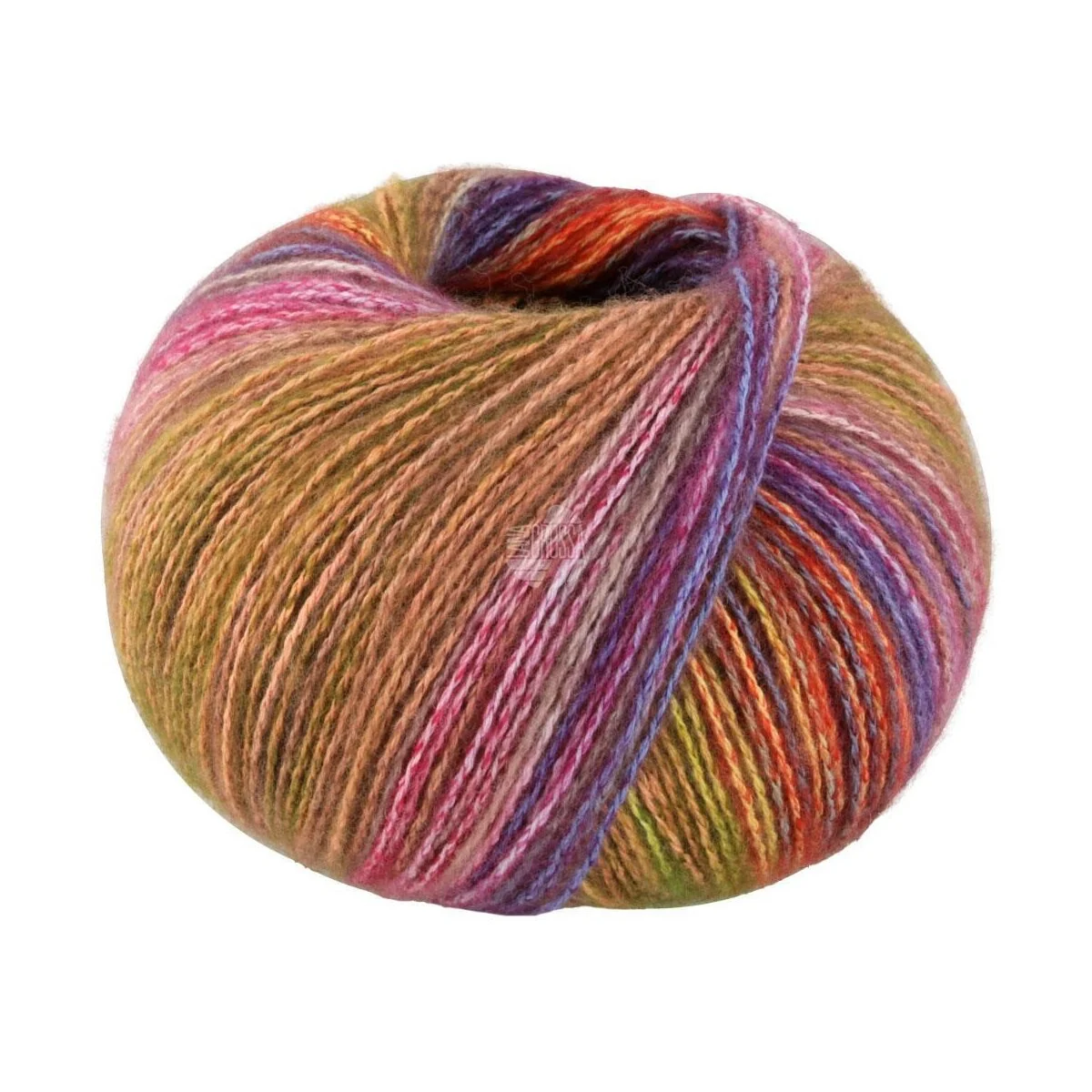 Lana Grossa - Gianna 0002 graublau orange gelb grün rot violett petrol