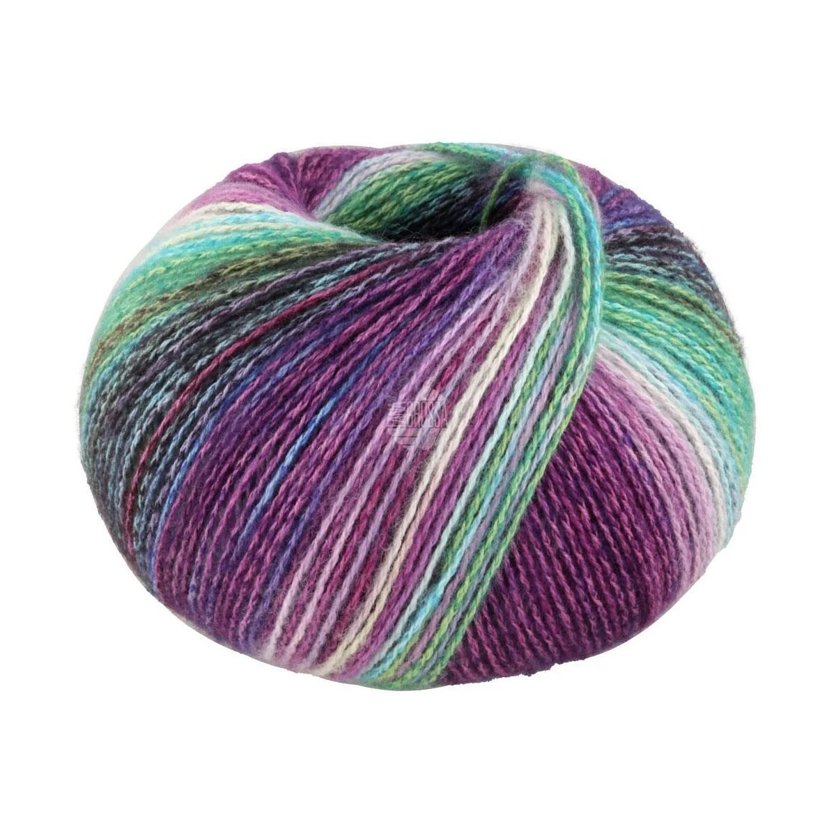 Lana Grossa - Gianna 0008 türkis grün rotviolett blauviolett rosé weiß