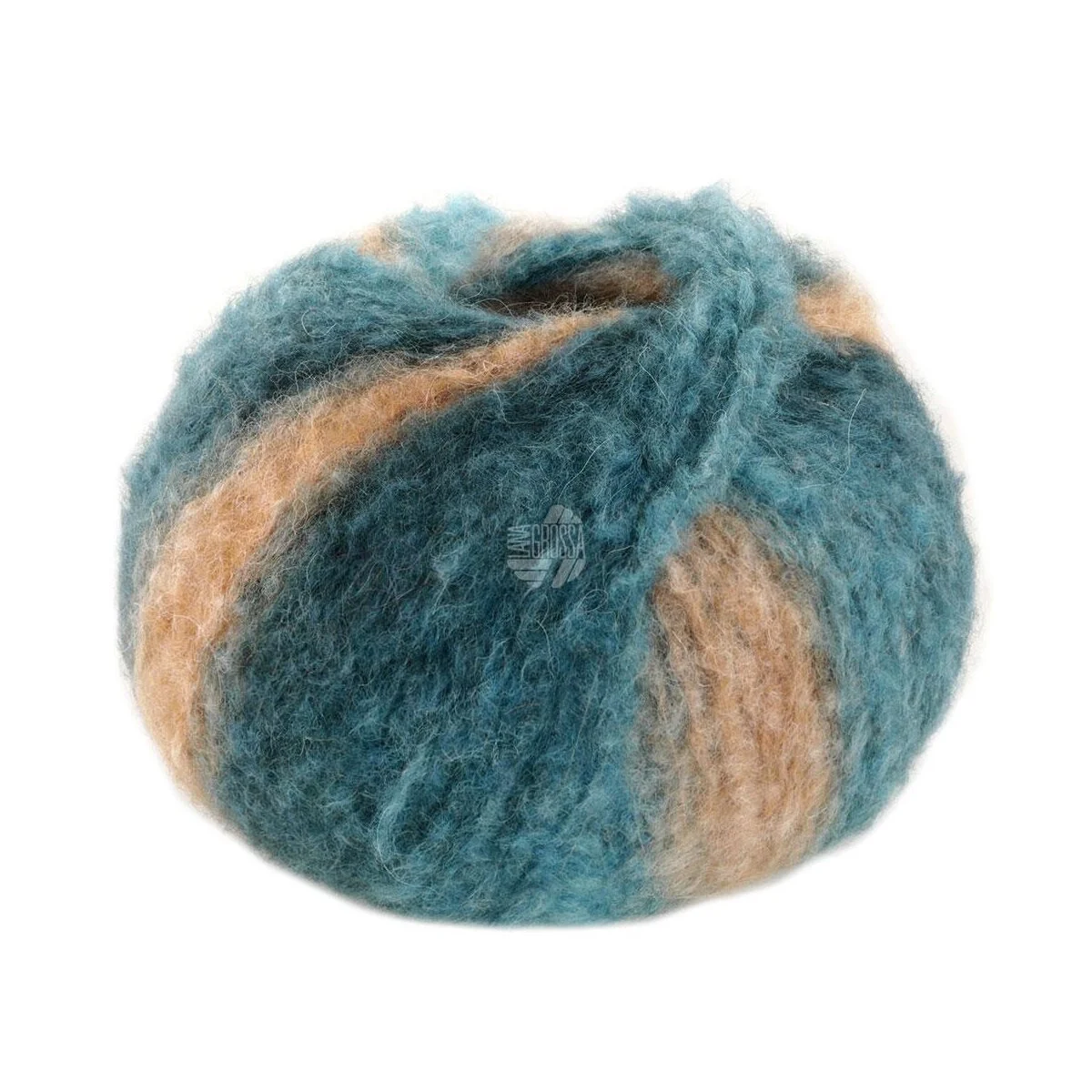 Lana Grossa - Gigante 0009 türkis grau- dunkelpetrol camel beige