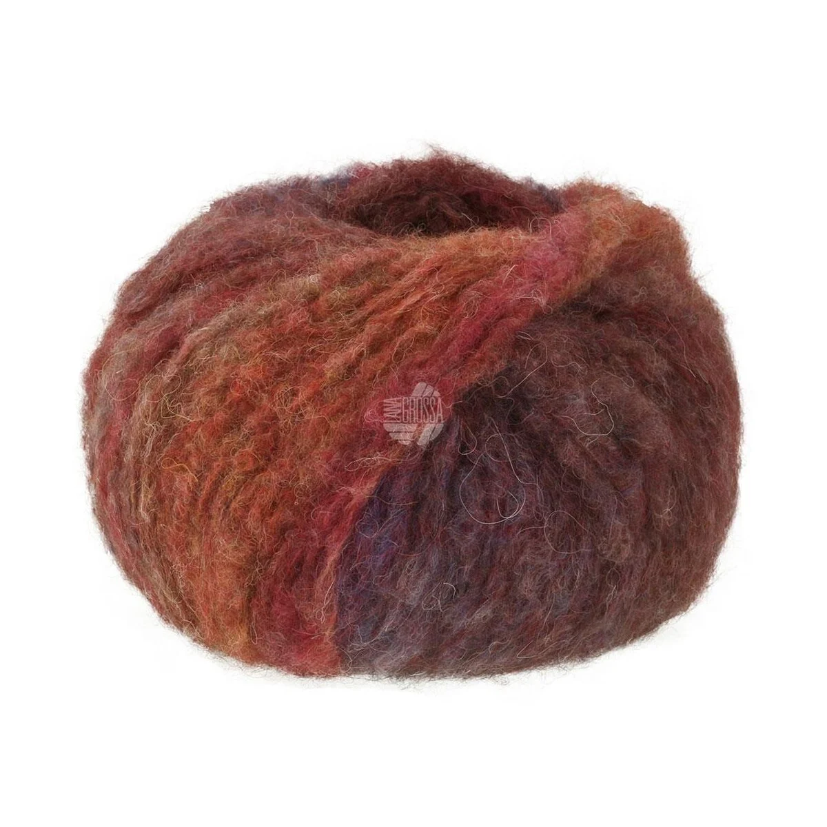 Lana Grossa - Gigante Multi 0103 weinrot rotbraun graurot aubergine khaki graubraun