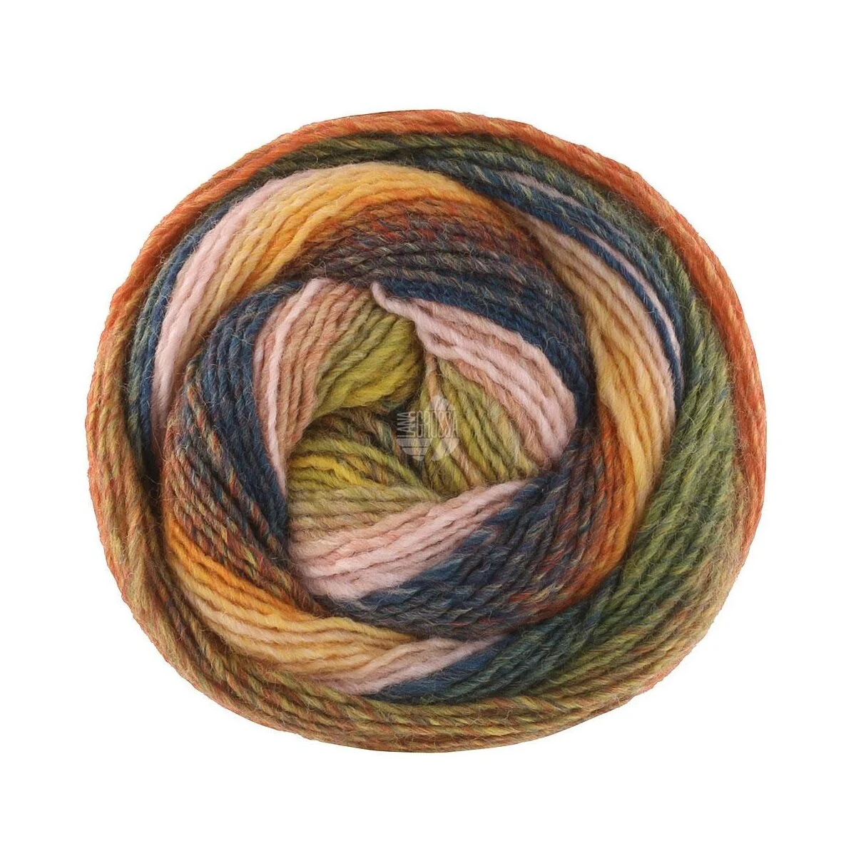 Lana Grossa - Gomitolo Fumo 0515 zartrosa apricot orange gelb grüngrau ocker petrol