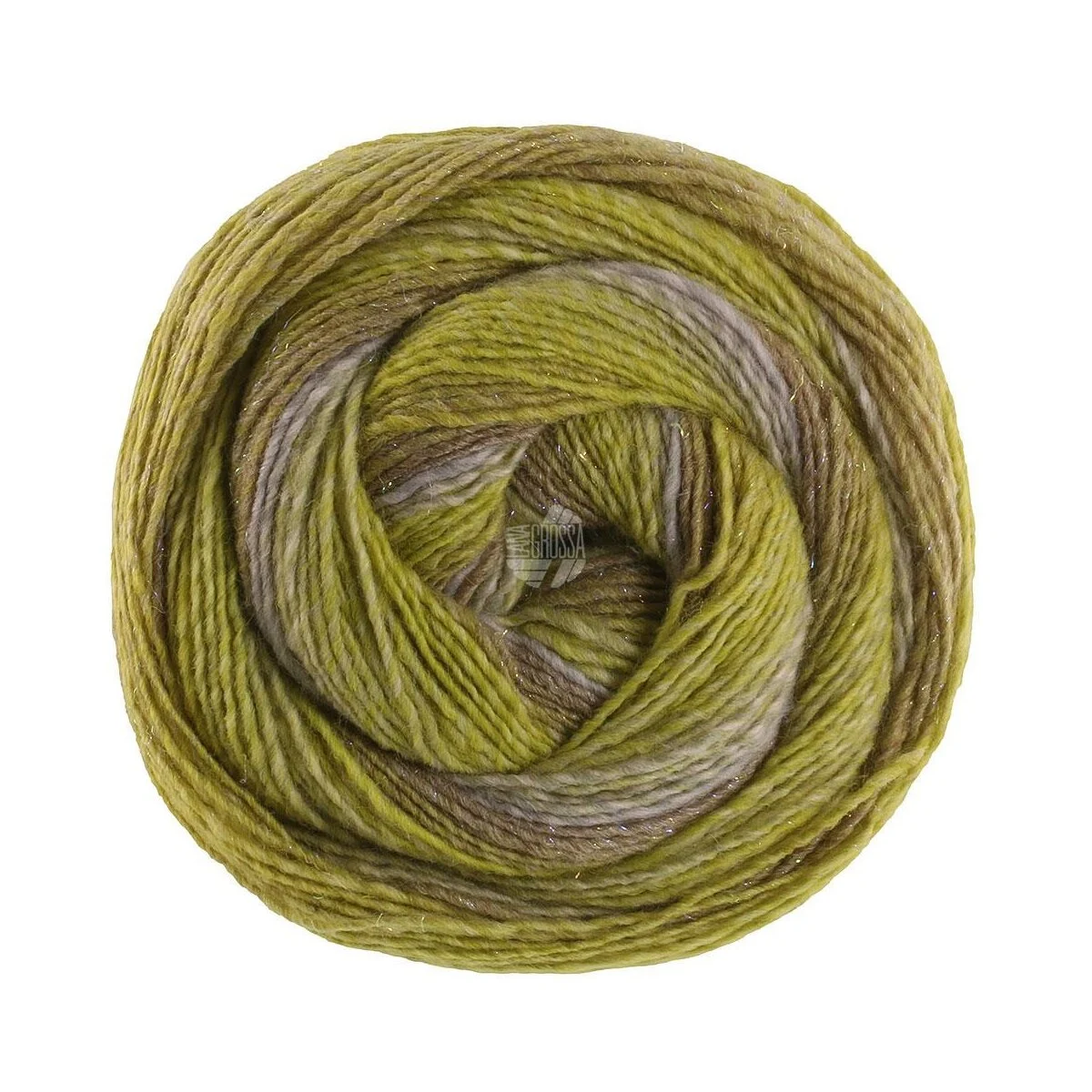 Lana Grossa - Gomitolo Gala 4034 lilagrau dunkeloliv helloliv limette