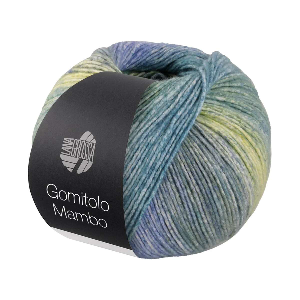 Lana Grossa - Gomitolo Mambo 2038 petrol türkis jeans veilchenblau graugrün zitrusgelb maigrün