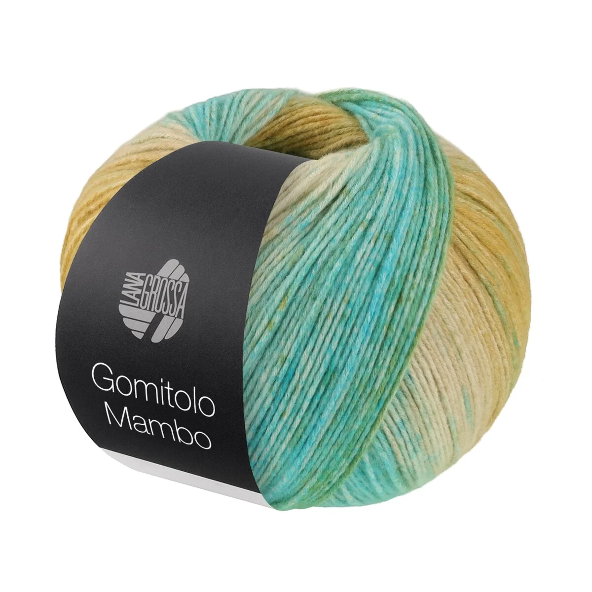 Lana Grossa - Gomitolo Mambo 2040 türkis frühlingsgrün grünbeige maisgelb
